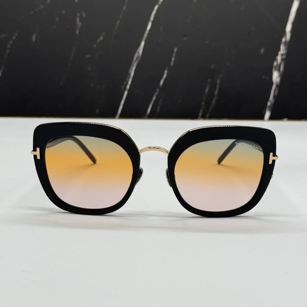 Tom Ford Women’s Dahlia Geometric Black and Gold 55 mm Sunglasses/Case Tom Ford Women main image 3